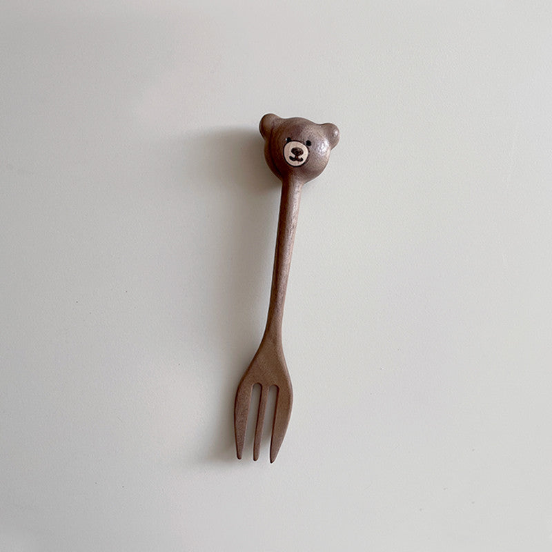 Handmade Bear Wooden Chopping Board & Utensil Collection