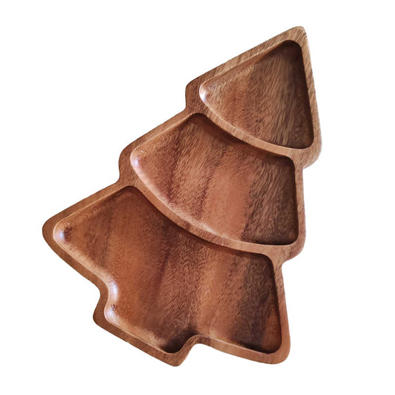 Walnut Christmas Tree Compartment Tray