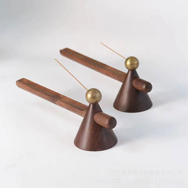 Antique Zen Black Walnut Incense Burner & Incense Holder