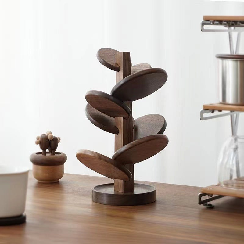 Premium Black Walnut Coaster Tree