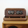Solid Black Walnut Glow Tube Digital Clock