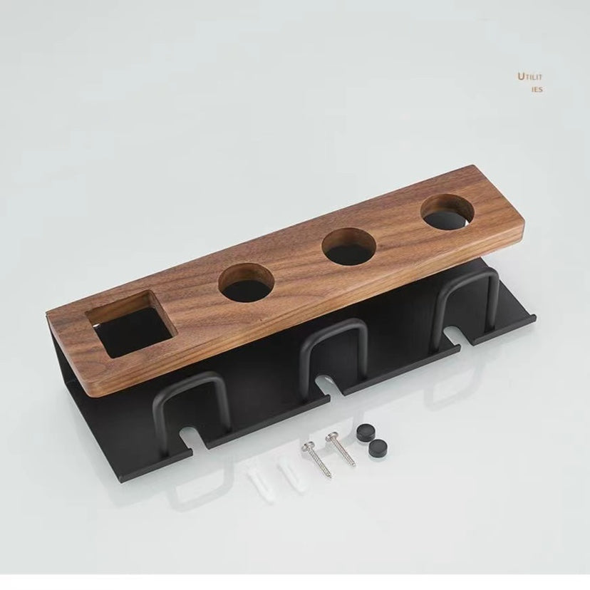 Black Walnut Toothbrush Station | Perforation free