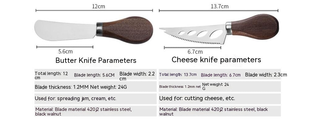 The Artisan Walnut Cheese Knife Set & Baking Tools - HF201BH Collection