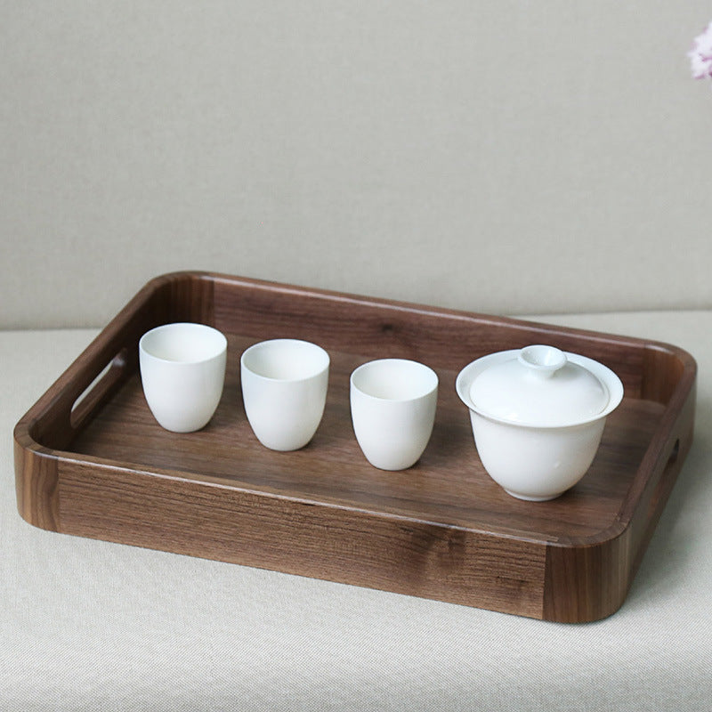 Black Walnut Serving Tray with Integrated Handles