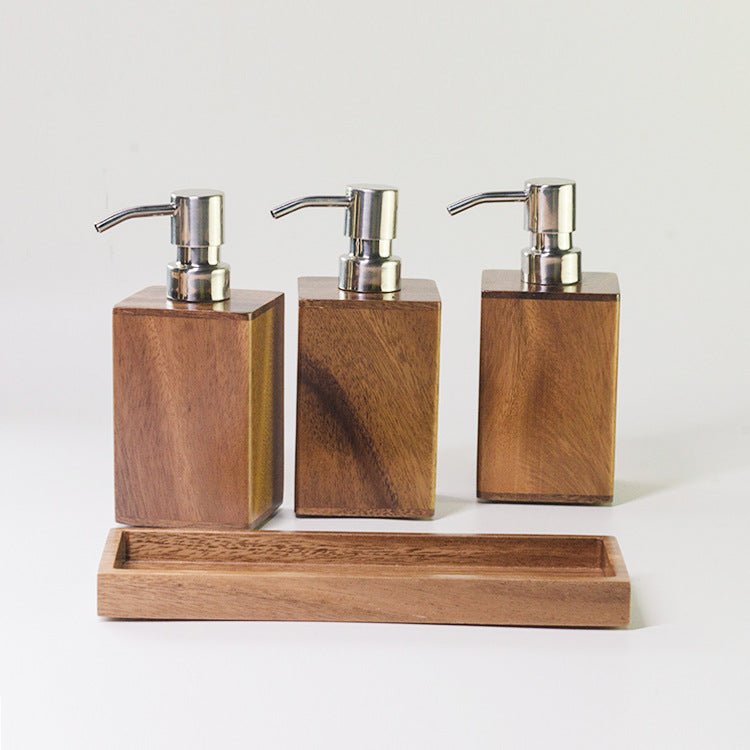 The Signature Walnut Sanitizer Bottle Set
