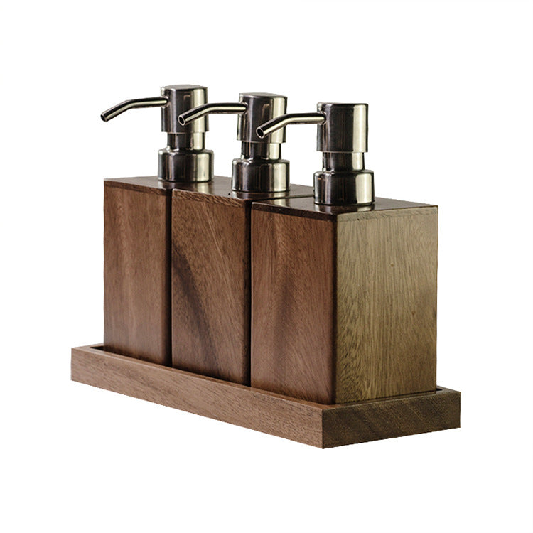 The Signature Walnut Sanitizer Bottle Set