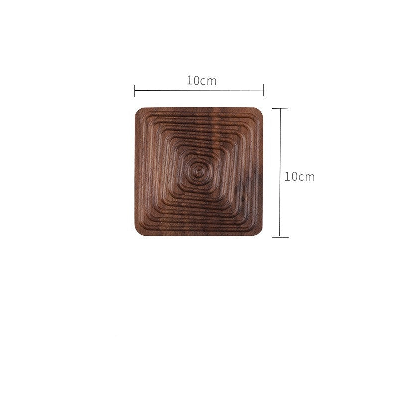 Black Walnut Geometric Tea Coasters (Set of 3)
