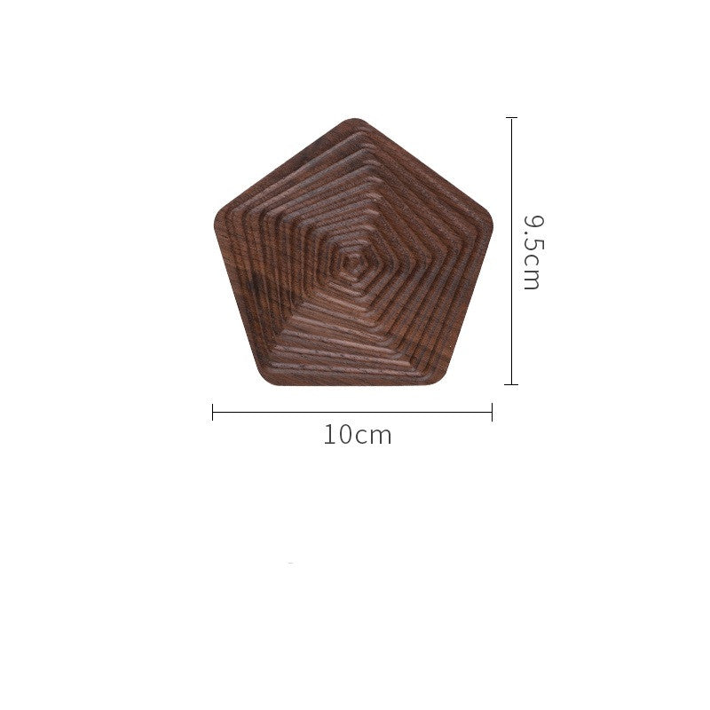 Black Walnut Geometric Tea Coasters (Set of 3)