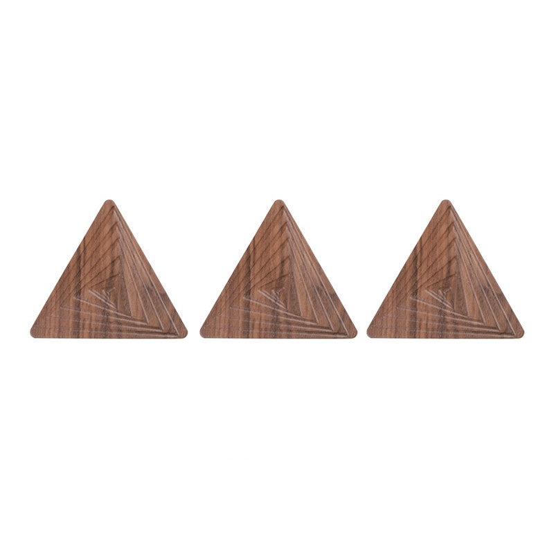 Black Walnut Geometric Tea Coasters (Set of 3)