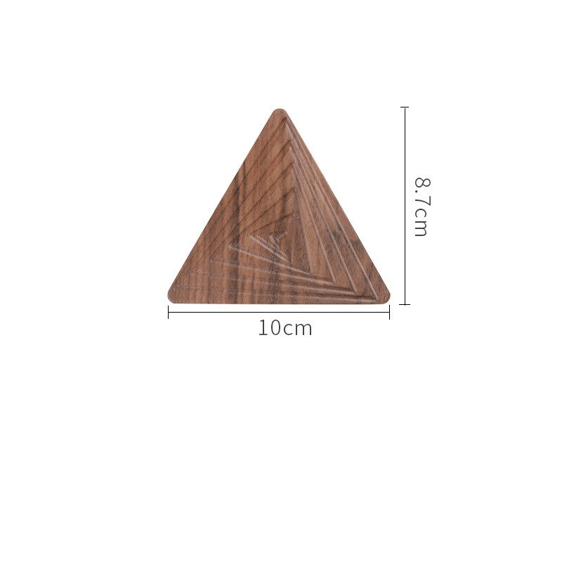 Black Walnut Geometric Tea Coasters (Set of 3)
