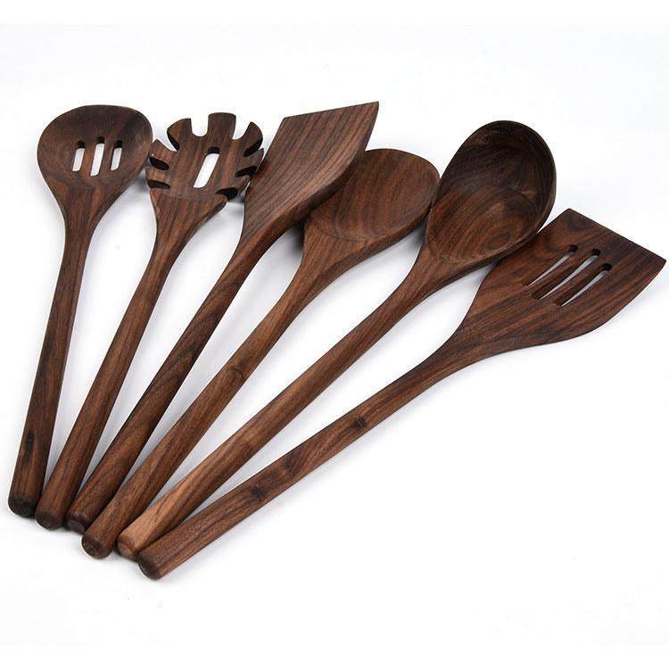 Classic Noir Walnut Chef’s Utensil - 6 Piece Set