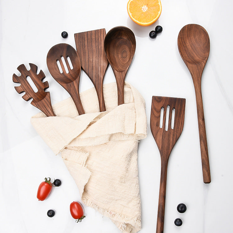 Classic Noir Walnut Chef’s Utensil - 6 Piece Set