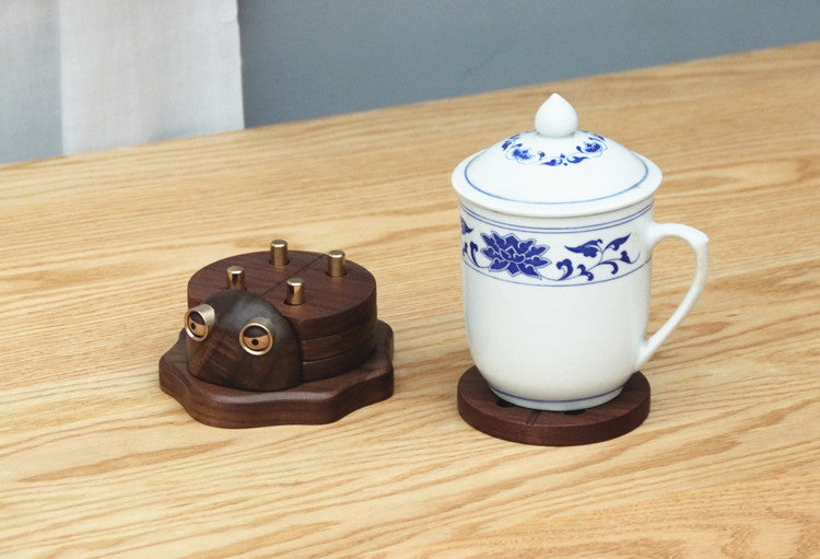The Beetle Edit – Walnut & Brass Tea Coaster