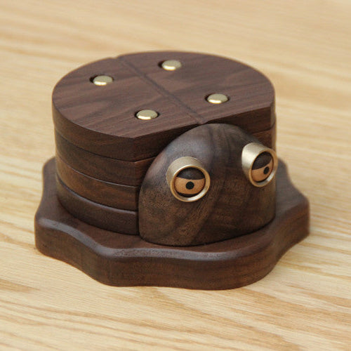 The Beetle Edit – Walnut & Brass Tea Coaster
