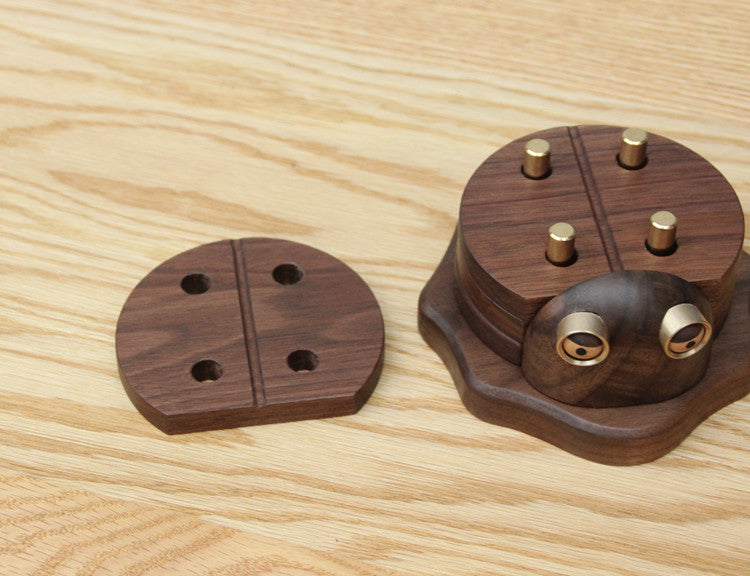 The Beetle Edit – Walnut & Brass Tea Coaster