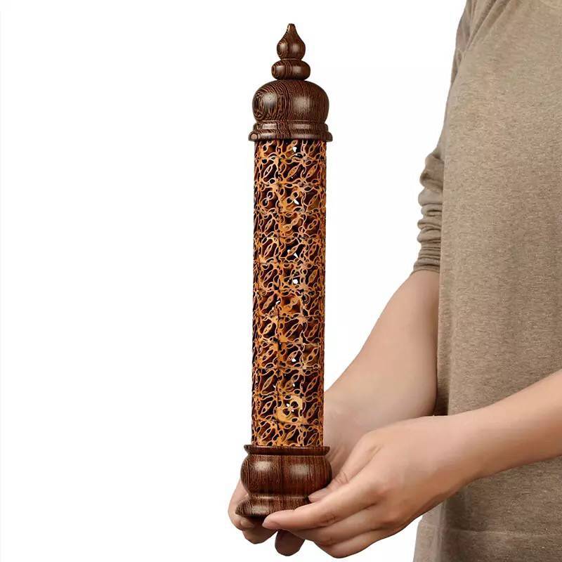 Wenge Wood Hollow Walnut Vertical Incense Burner