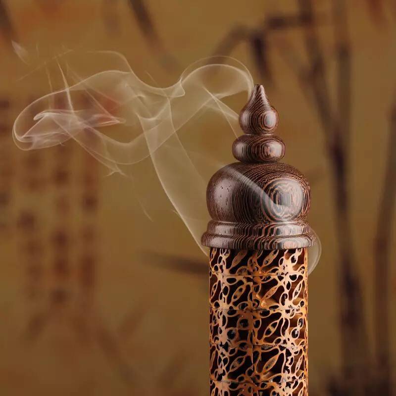 Wenge Wood Hollow Walnut Vertical Incense Burner