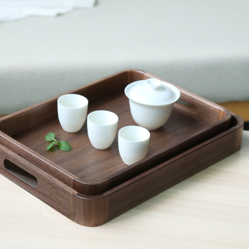 Black Walnut Serving Tray with Integrated Handles
