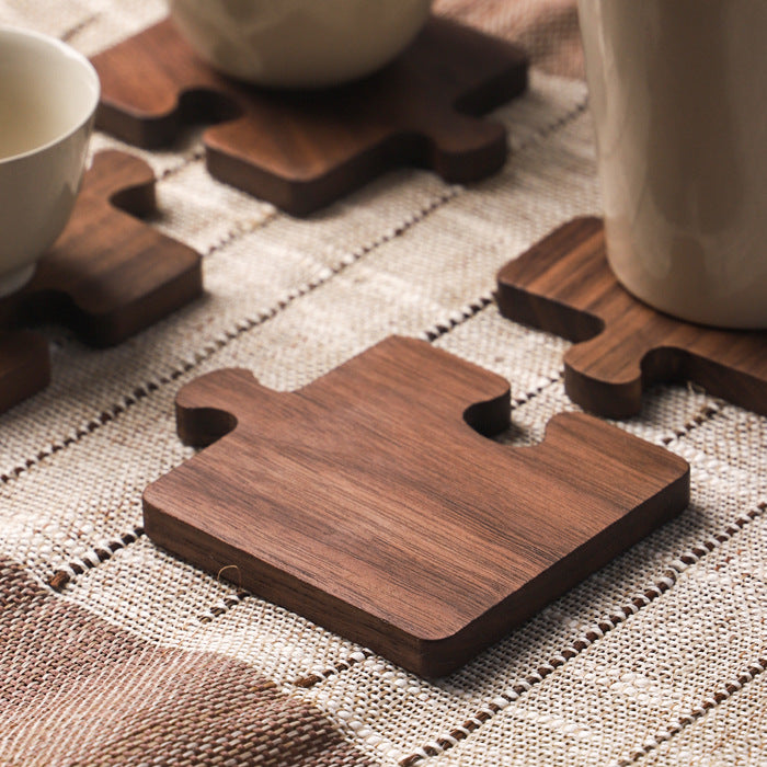 Walnut Puzzle Coaster Set (Set of 4)