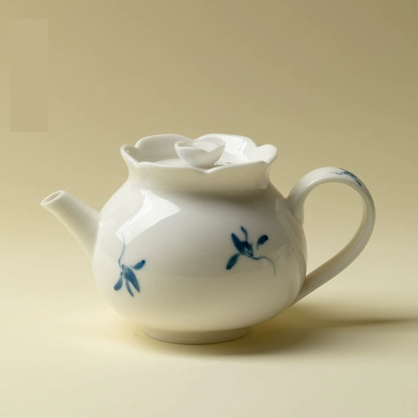 Orchid Bloom Ceramic Teapot