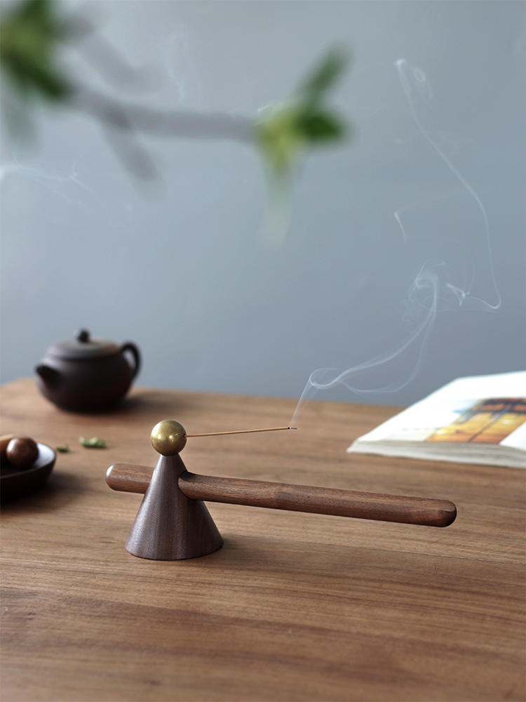 Antique Zen Black Walnut Incense Burner & Incense Holder