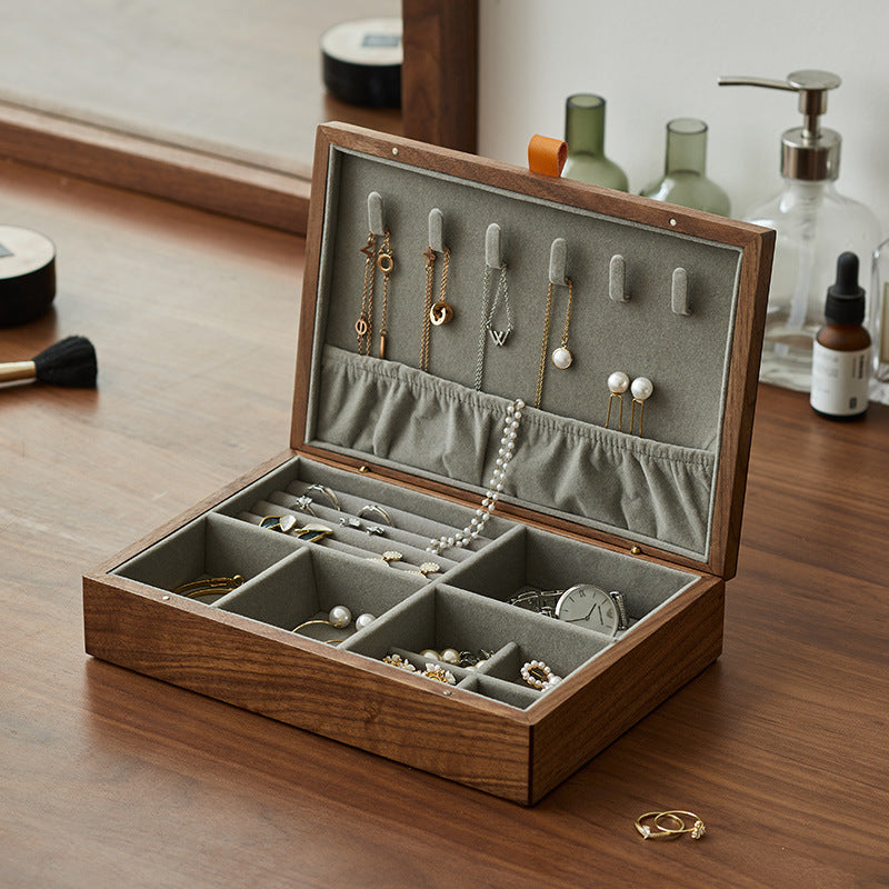 Large Capacity Walnut Jewelry Box