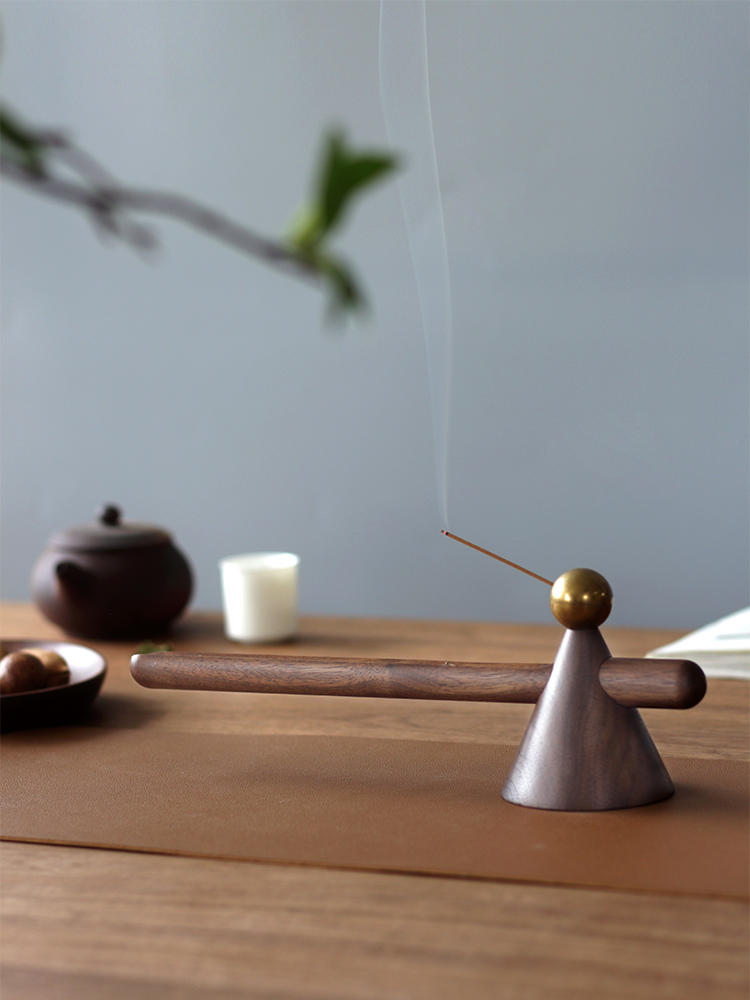 Antique Zen Black Walnut Incense Burner & Incense Holder