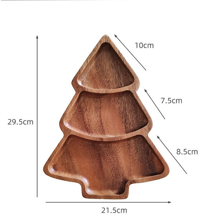 Walnut Christmas Tree Compartment Tray