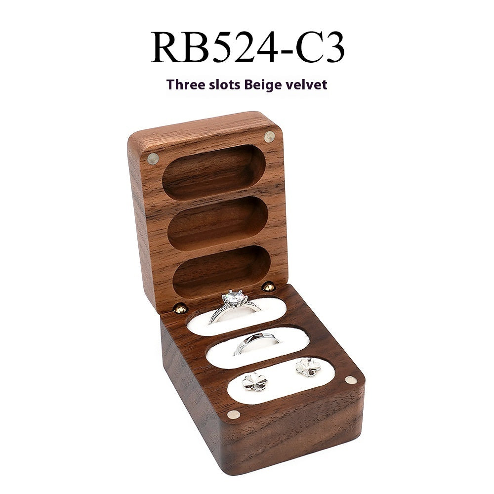 Black Walnut Wedding Ring Jewellery Box