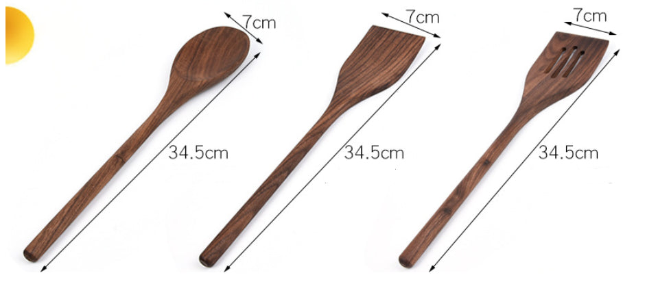 Classic Noir Walnut Chef’s Utensil - 6 Piece Set