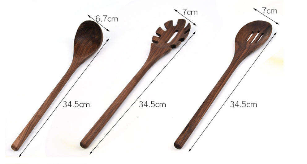 Classic Noir Walnut Chef’s Utensil - 6 Piece Set