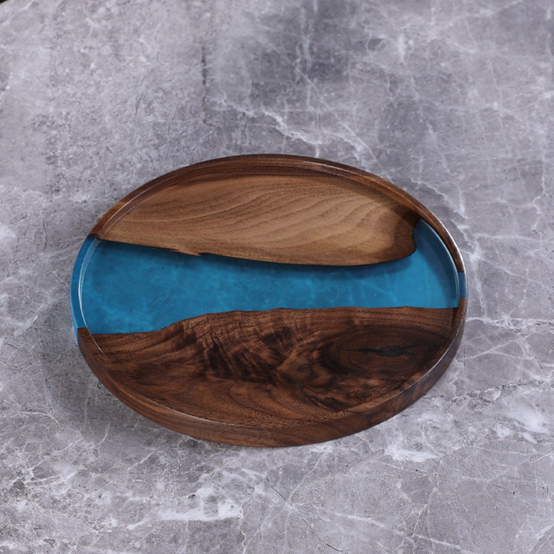 Walnut Resin Serving Tray Collection