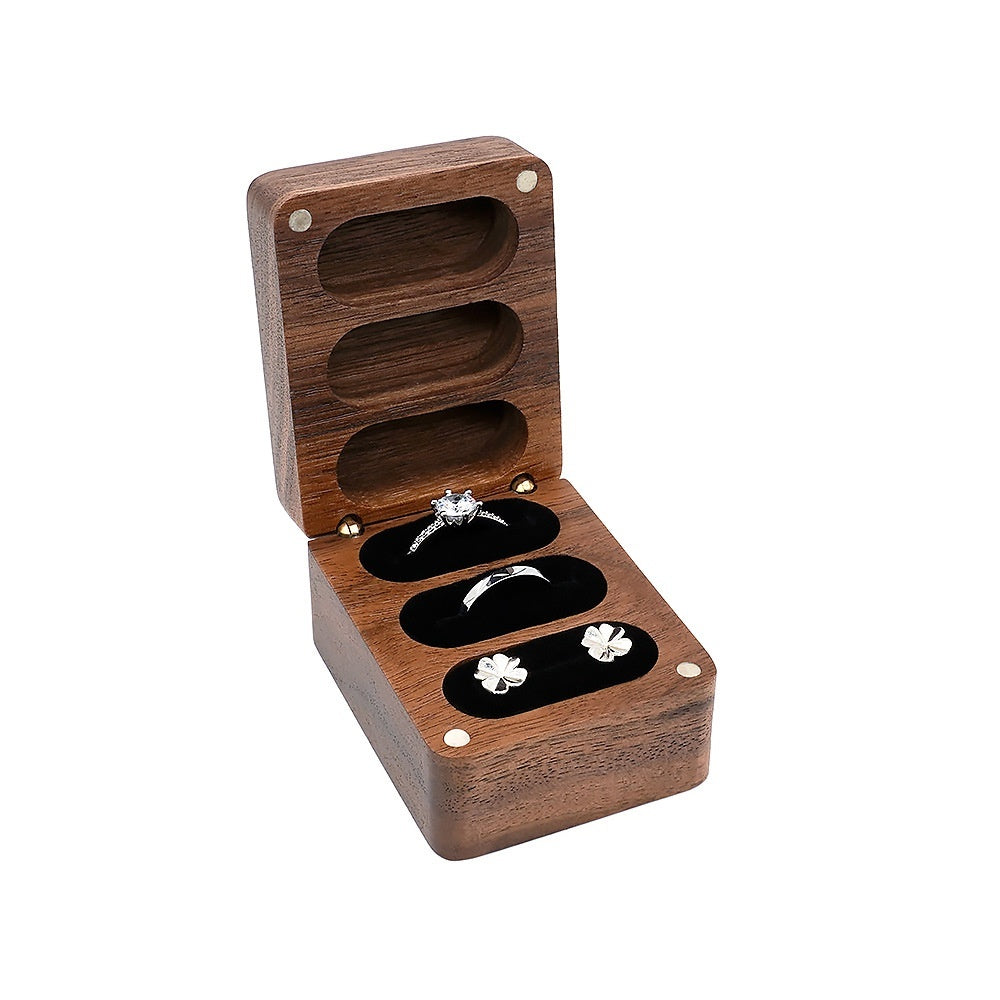 Black Walnut Wedding Ring Jewellery Box