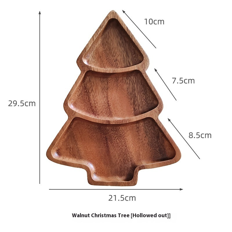 Walnut Christmas Tree Compartment Tray