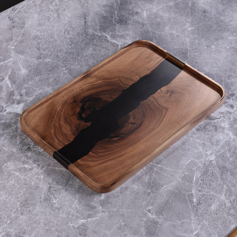 Walnut Resin Serving Tray Collection