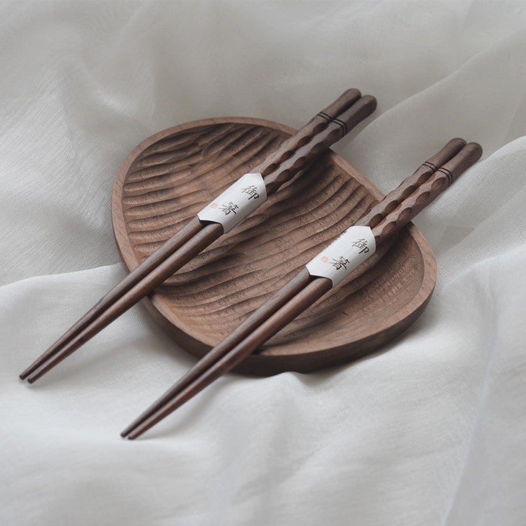 Black Walnut Tortoise Shell Tangent Wooden Chopsticks