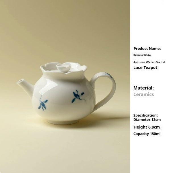 Orchid Bloom Ceramic Teapot