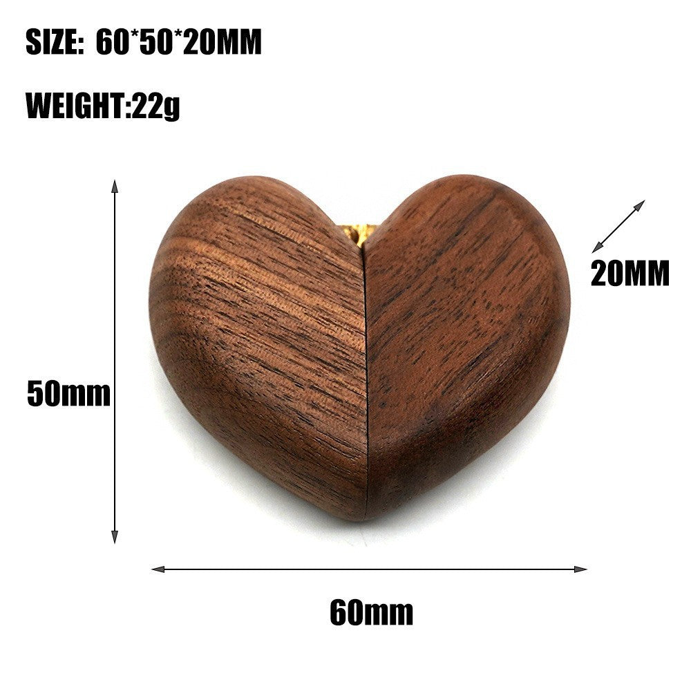 Black Walnut Proposal Heart Ring Box