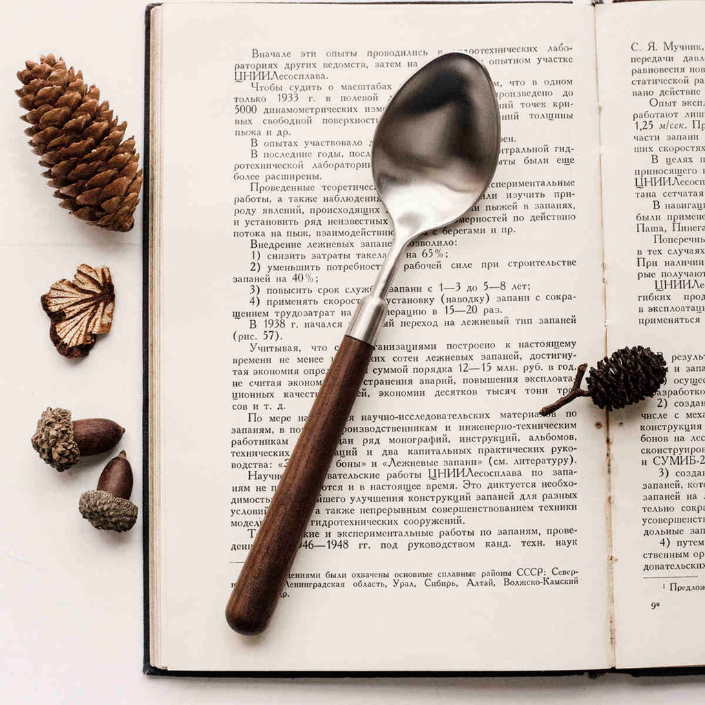 Stainless Steel Cutlery With Black Walnut Handle
