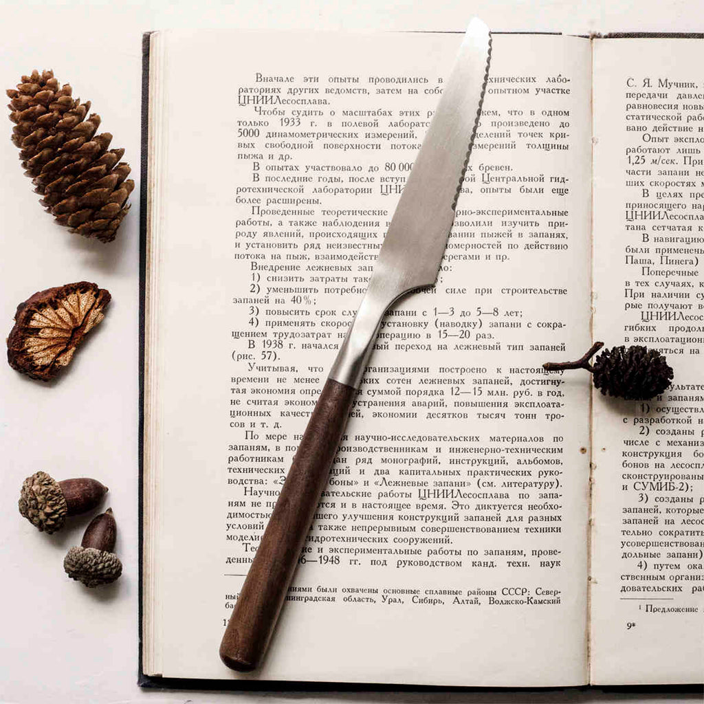 Stainless Steel Cutlery With Black Walnut Handle
