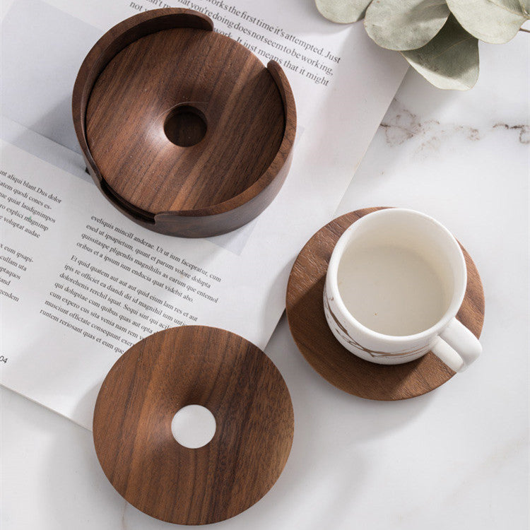 Black Walnut Tea Coaster Set