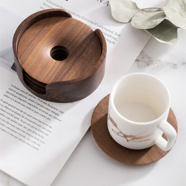 Black Walnut Tea Coaster Set