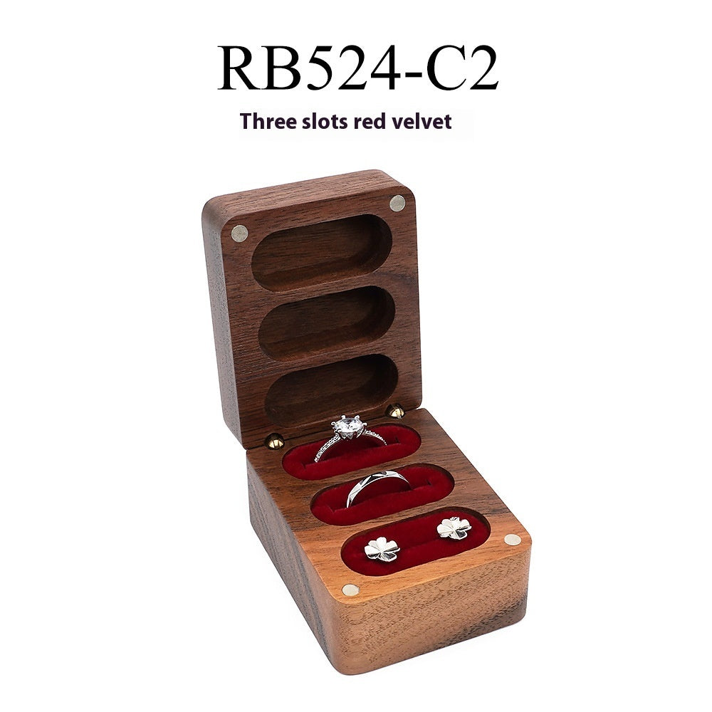 Black Walnut Wedding Ring Jewellery Box