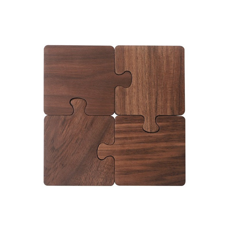 Walnut Puzzle Coaster Set (Set of 4)