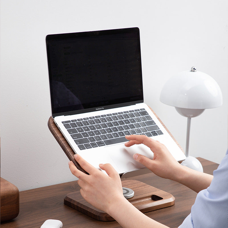 Solid Black Walnut Rotating Reading Stand | Adjustable Book & iPad Holder