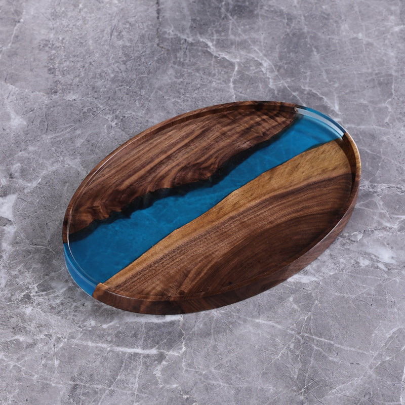 Walnut Resin Serving Tray Collection