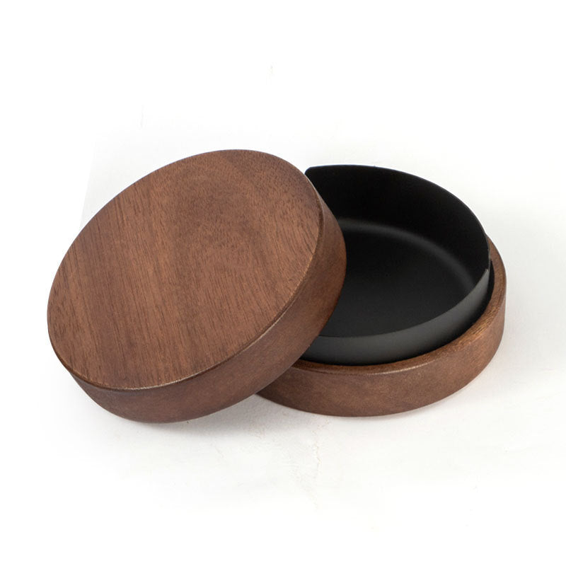 Black Walnut Ashtray With Metal Liner & Lid
