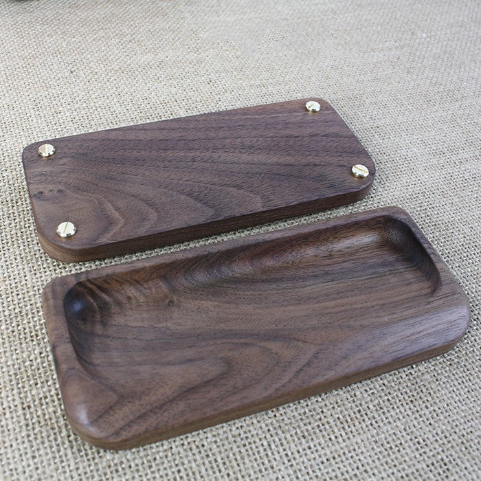 Solid Black Walnut Glow Tube Digital Clock