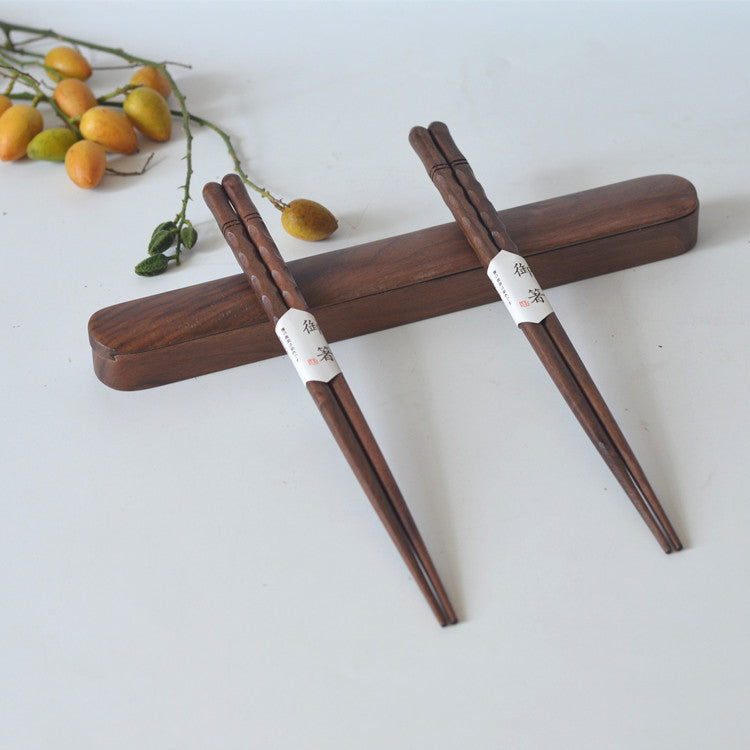 Black Walnut Tortoise Shell Tangent Wooden Chopsticks
