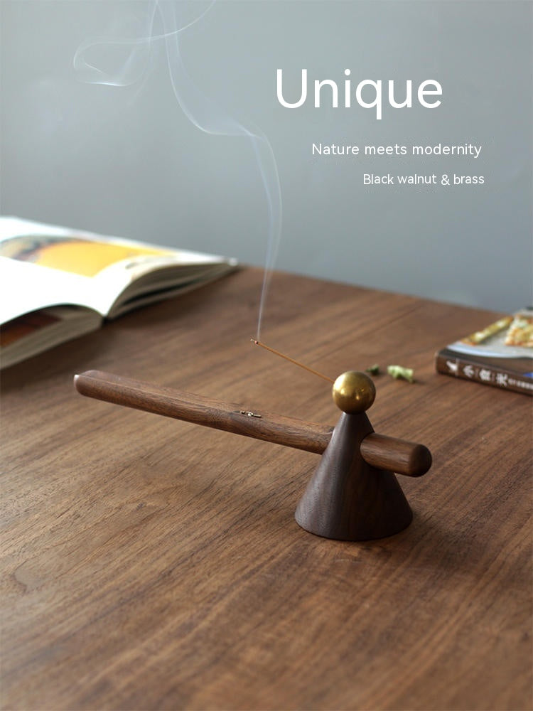 Antique Zen Black Walnut Incense Burner & Incense Holder